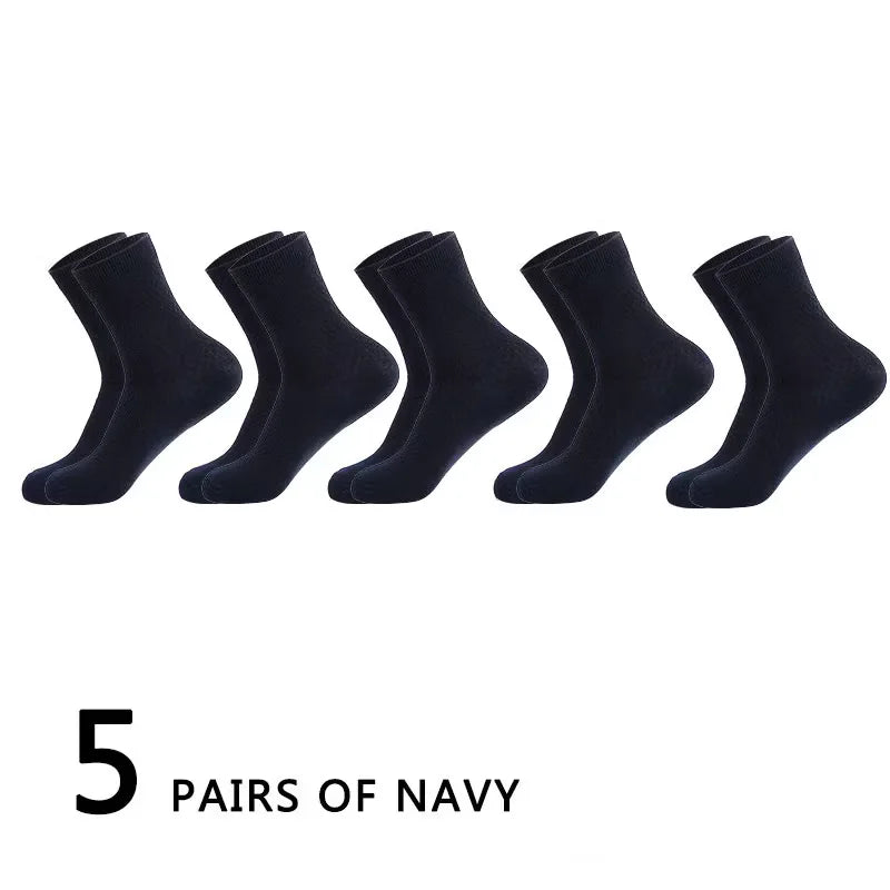 10 Pairs/Lot Men's Socks Bamboo Fiber Business Socks Breathable Deodorant Casual Socks, Large Size EU 38-46, High Quality