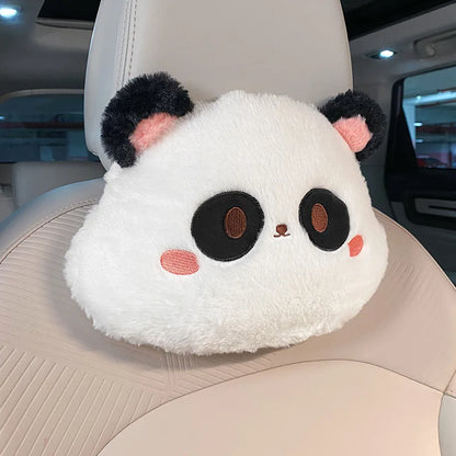 Plush Cartoon Panda/Rabbit Car Waist Neck Pillow Seat Cushion Sofa Office Rest Chair Pad Girl Women Lovers Car Interior Cute