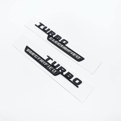 New Style TURBO ELECTRIFIED Letters Badge Car Tail Rear Trunk Tail Door Emblem Sticker For C43 Series