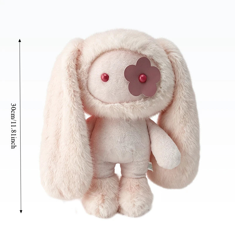 18/30cm Juju Rabbit Keychain Flower Eye Juju Rabbits Keyring Long Ears Bunny Keyring Cute Rabbit Pendant Halloween Birthday Gift