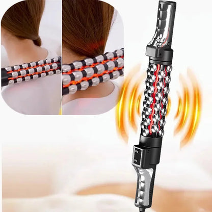 New 36W Relaxed Red Light Heated Massage Device Roll Massager 360° Rotating Inner Ball Roller for Whole Body Anti Cellulite