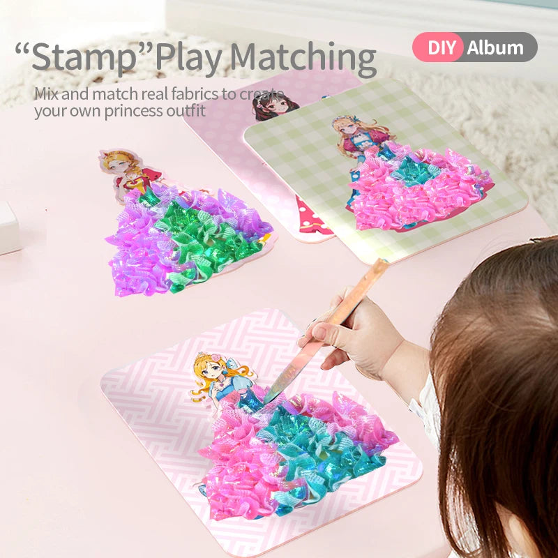 Poke Fun Dream Princess Girl Creative Handmade DIY Dressing Sticker Toy for Parent-Child Crafting