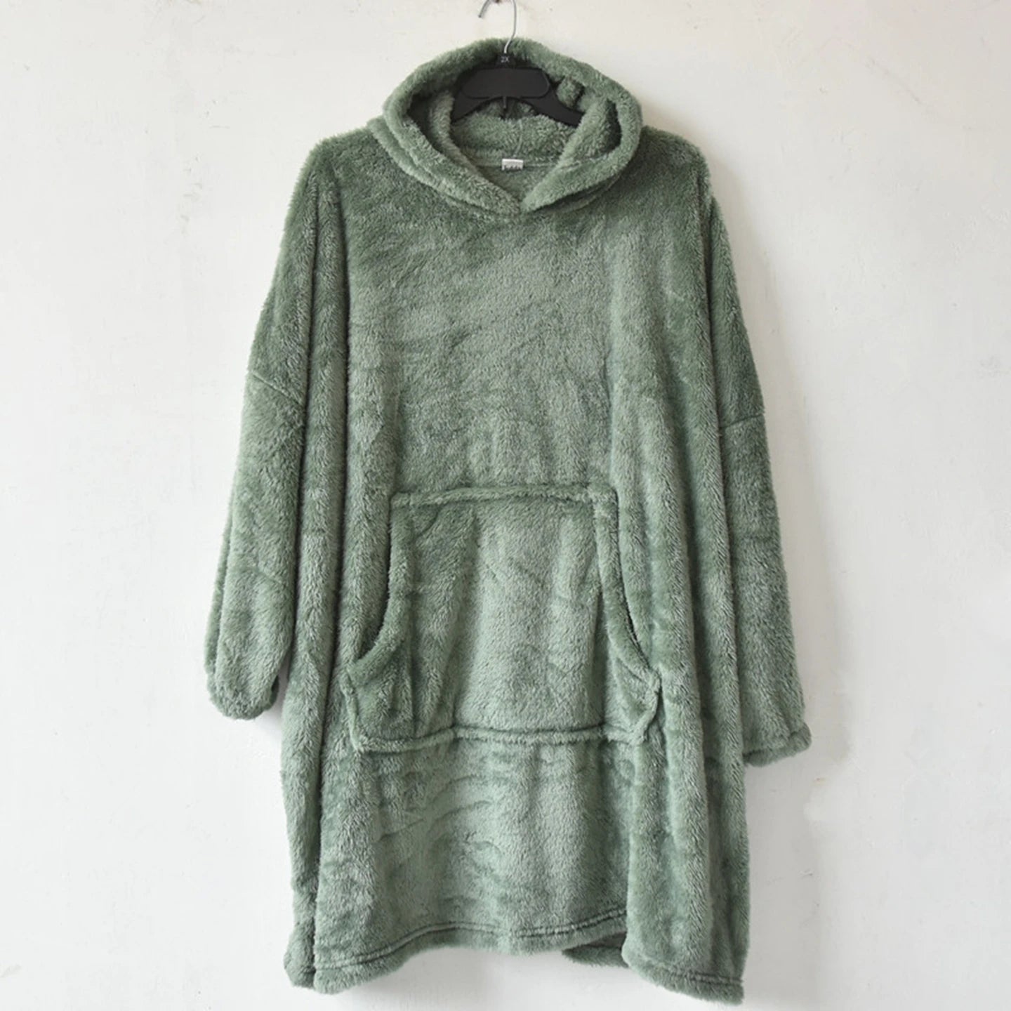 Unisex Thickened Coral Fleece Hooded Robe Winter Warm Comfortable Velboa Loose Fit Home Clothes Couple Matching Pajamas