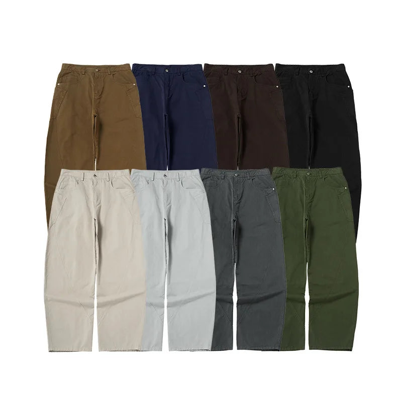 Custom LOGO Men's Scimitar Cargo Pants 2025 Winter 100% Cotton American Vintage BoxyFit Slacks