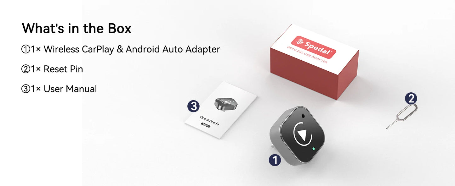 2 in 1 carplay Dongle（Type-C）,Wireless CarPlay Apapter USB C / Android Auto USB C For Converts Wired to Wireless Plug & Play