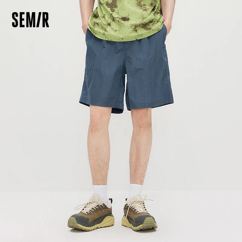 Semir Men Shorts Sporty Outdoor Patchwork Pocket Elastic Waist Casual Shorts 2026 Summer Straight