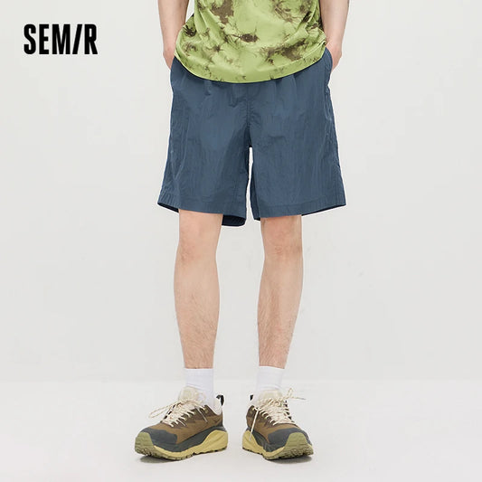 Semir Men Shorts Sporty Outdoor Patchwork Pocket Elastic Waist Casual Shorts 2026 Summer Straight