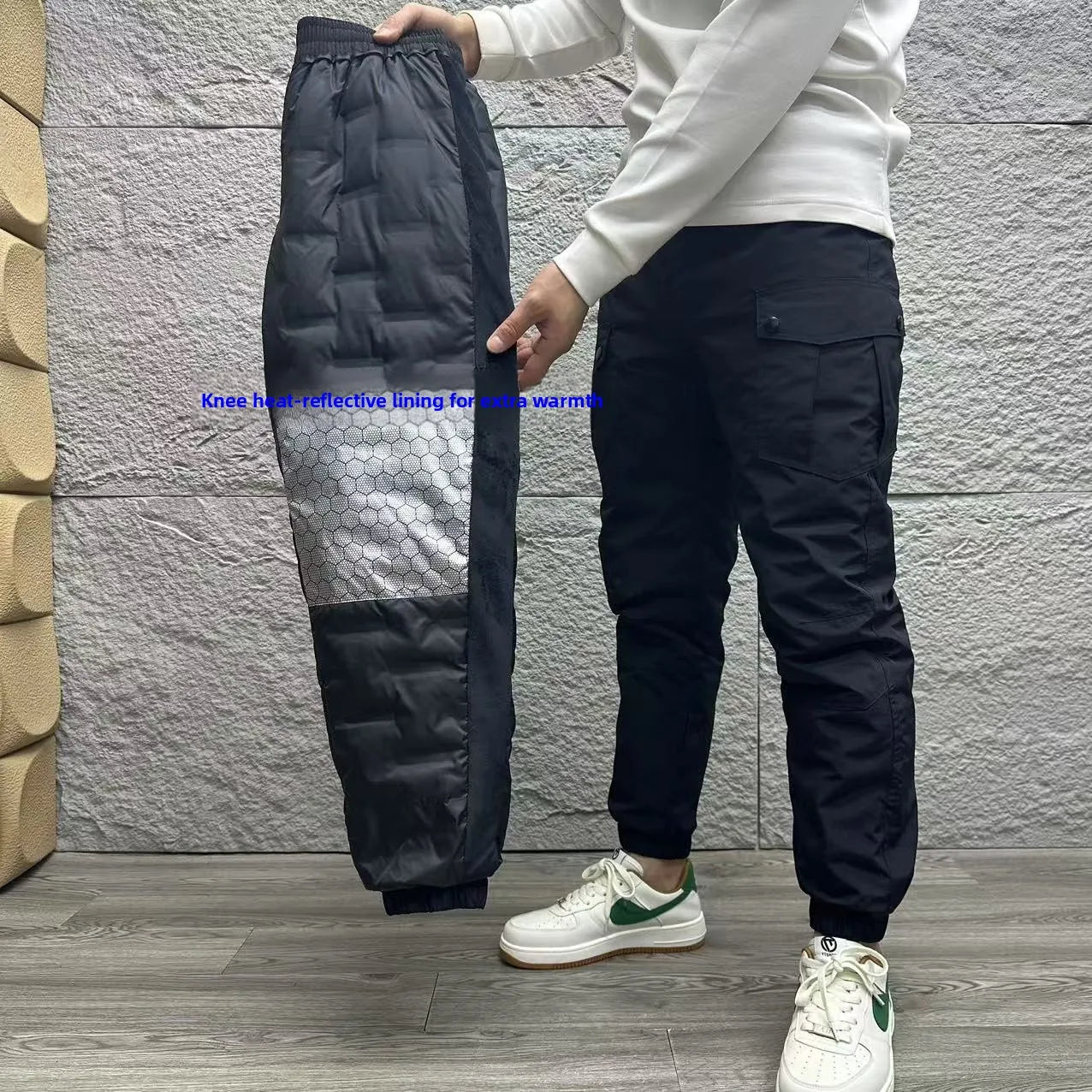 Unisex Outdoor Mountain Series Workwear down Trousers Windproof Waterproof Stacked Straight Warm Long Pants for Men And Women