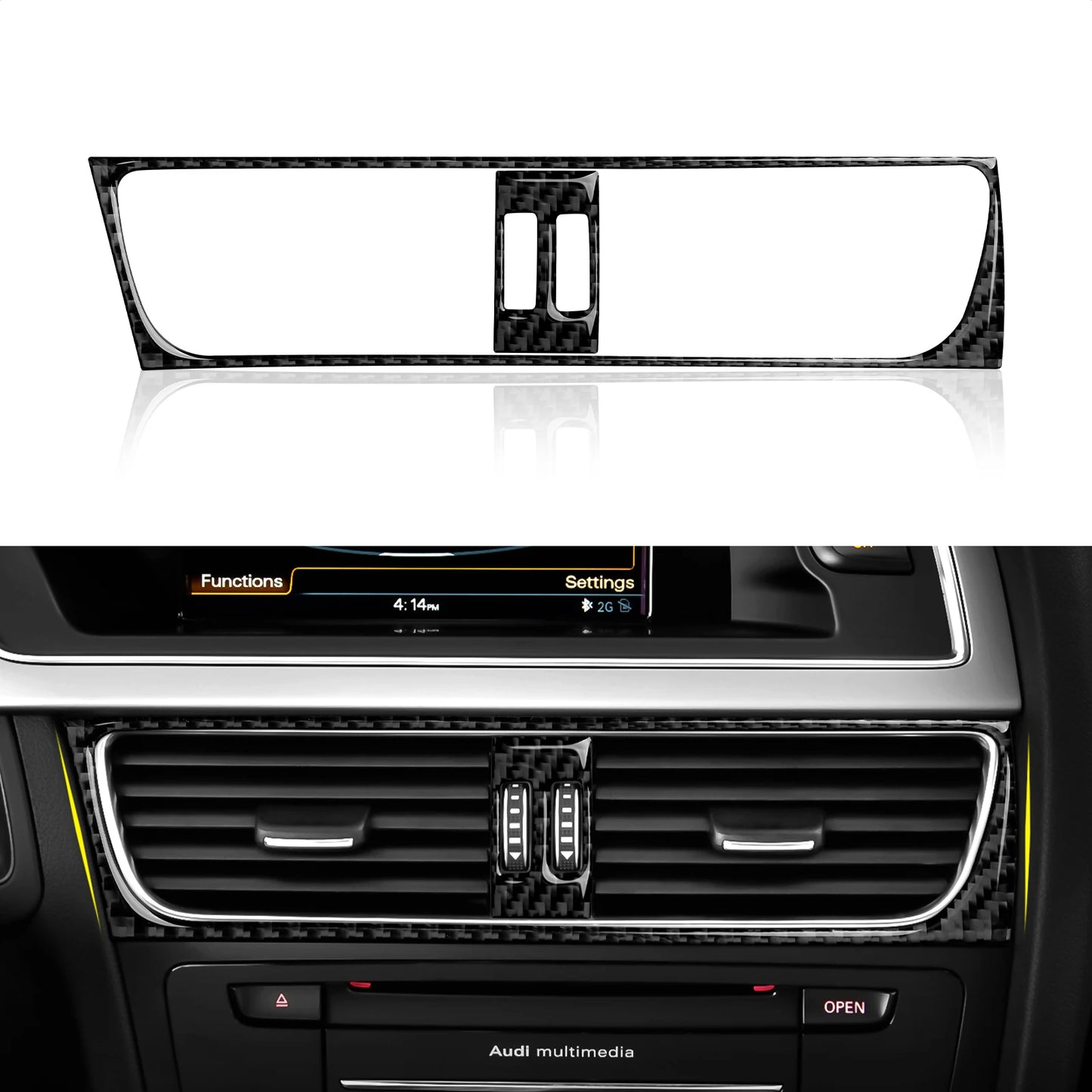 Car Center Console Gear Shift Panel Set, For Audi A4 S4 RS4 A5 S5 RS5 (2007-2016) Carbon Fiber Interior Sticker Trim Accessories
