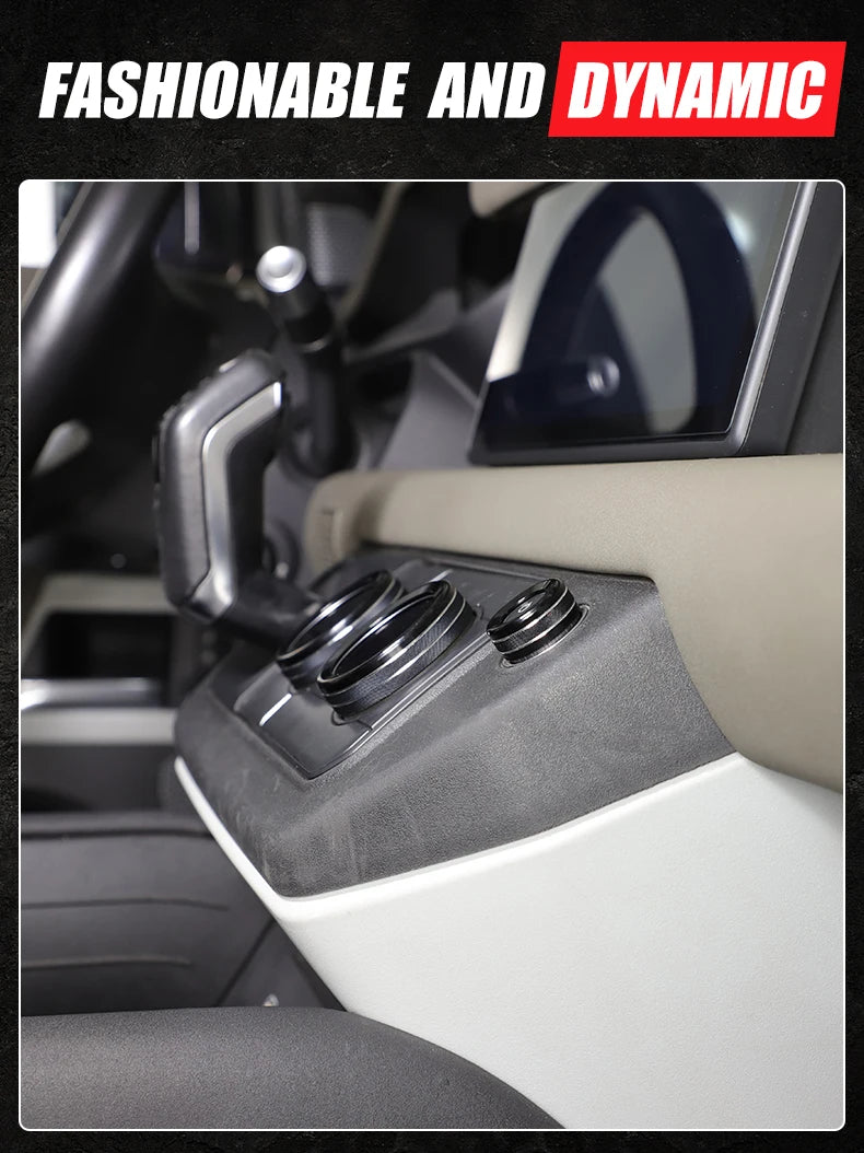 cheya Car central control air conditioner volume knob decorative cover For Land Rover Defender 110 2020+ Aluminum accessories