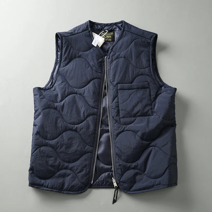 Lightweight Windproof Wearable Autumn Winter Men's Retro Casual Gourd Shaped Basted Cotton Vest Versatile All-Match Jacket
