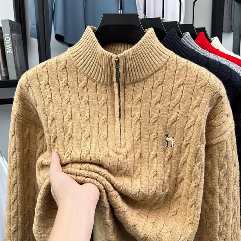 2025Autumn and Winter New Fashion Brand Men and Women Same Style Couple Shirt Fried Dough Twists Embroidery Dog Logo Top Sweater