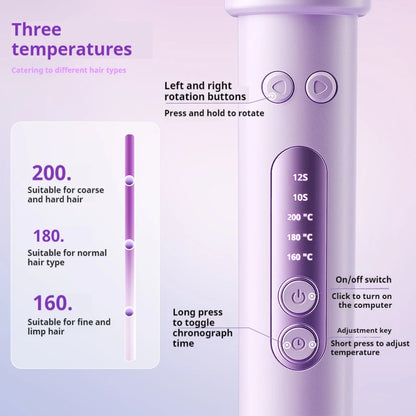 4-in-1 Automatic Curling Iron Multifunction Hair Styler Ceramic Negative Ion Straightener Curler Wand for Women Style Waves