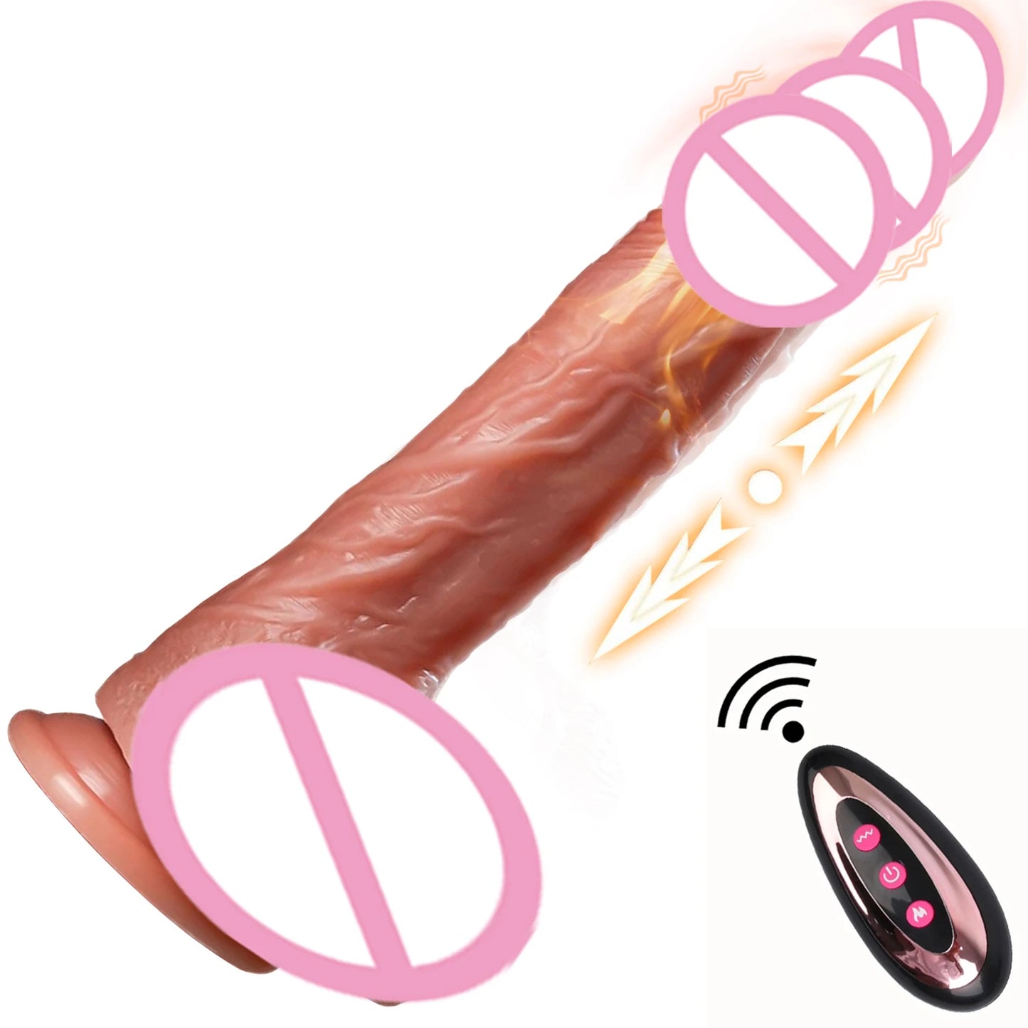 Remote Control Soft Penis Vibrator Realistic Dildo Sex Toy For Woman Telescopic Dick Toy Artificial G Spot Thrusting Sexy Toy