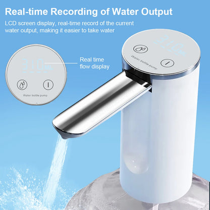 Electric Water Gallon Bottle Pump 19 Liters Foldable Water Dispenser Pump Rechargeable Automatic Desktop Drinking Water Pumps
