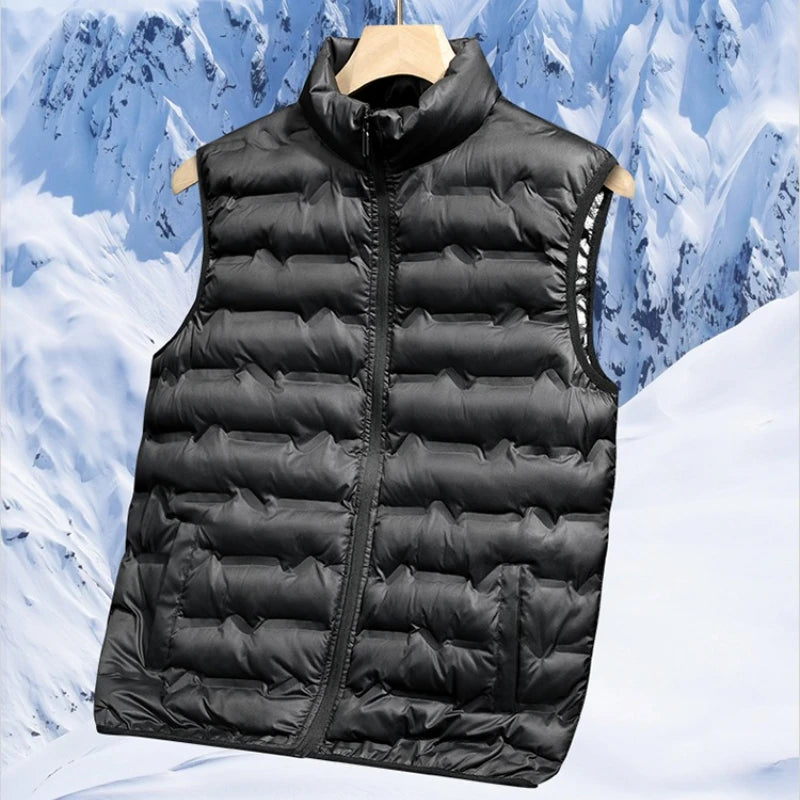 8XL Men Winter Brand Warm Vest Jacket Autumn Lightweight Outwear Vests Waistcoat Men Outfits Fashion Sleeveless Jacket Vest Male