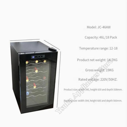 18 Sticks Of Wine Cooler Thermostat Refrigerator Electronic Refrigeration Air-Cooled Small Household Wine Cooler