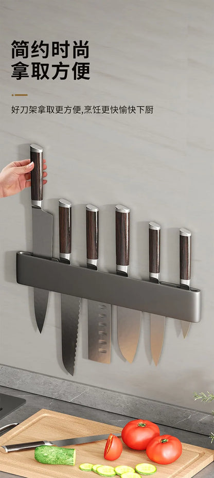 Modern Minimalism Wall-Mounted Kitchen Multi-Functional Shelf Simple Knife Holder Storage Organizer for Kitchen Knives