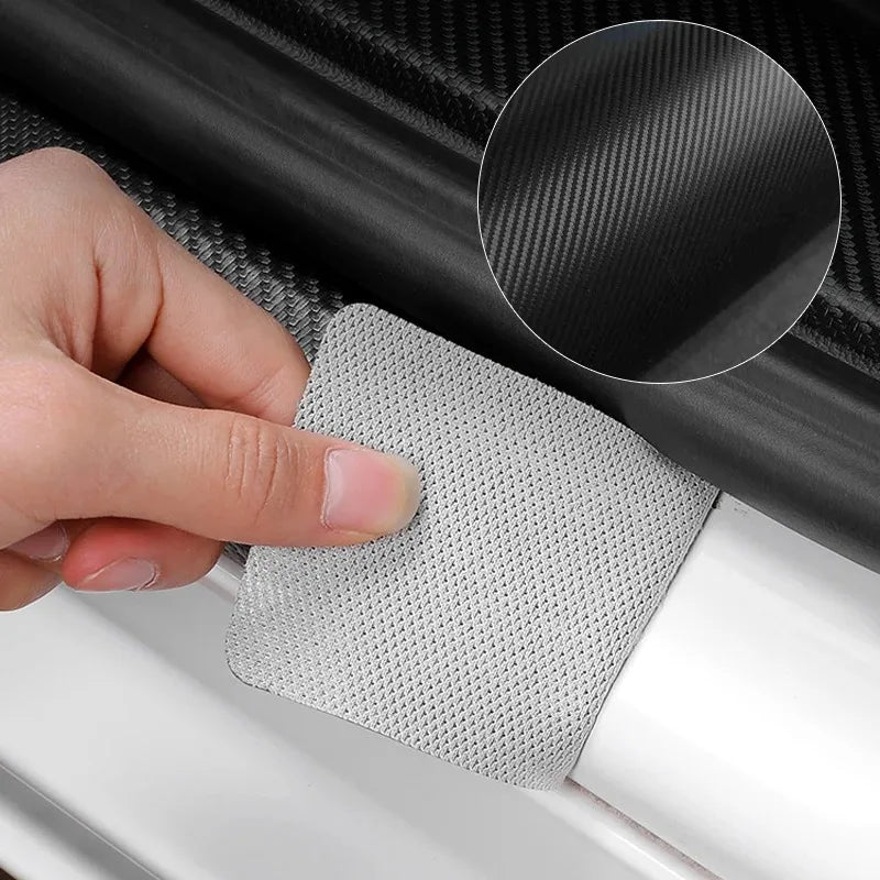 5Pcs Carbon Fiber Car Door Sill Scuff Plate Decor Stickers For Mercedes Benz AMG W463 W204 C300 W212 W176 W222 W124 C190