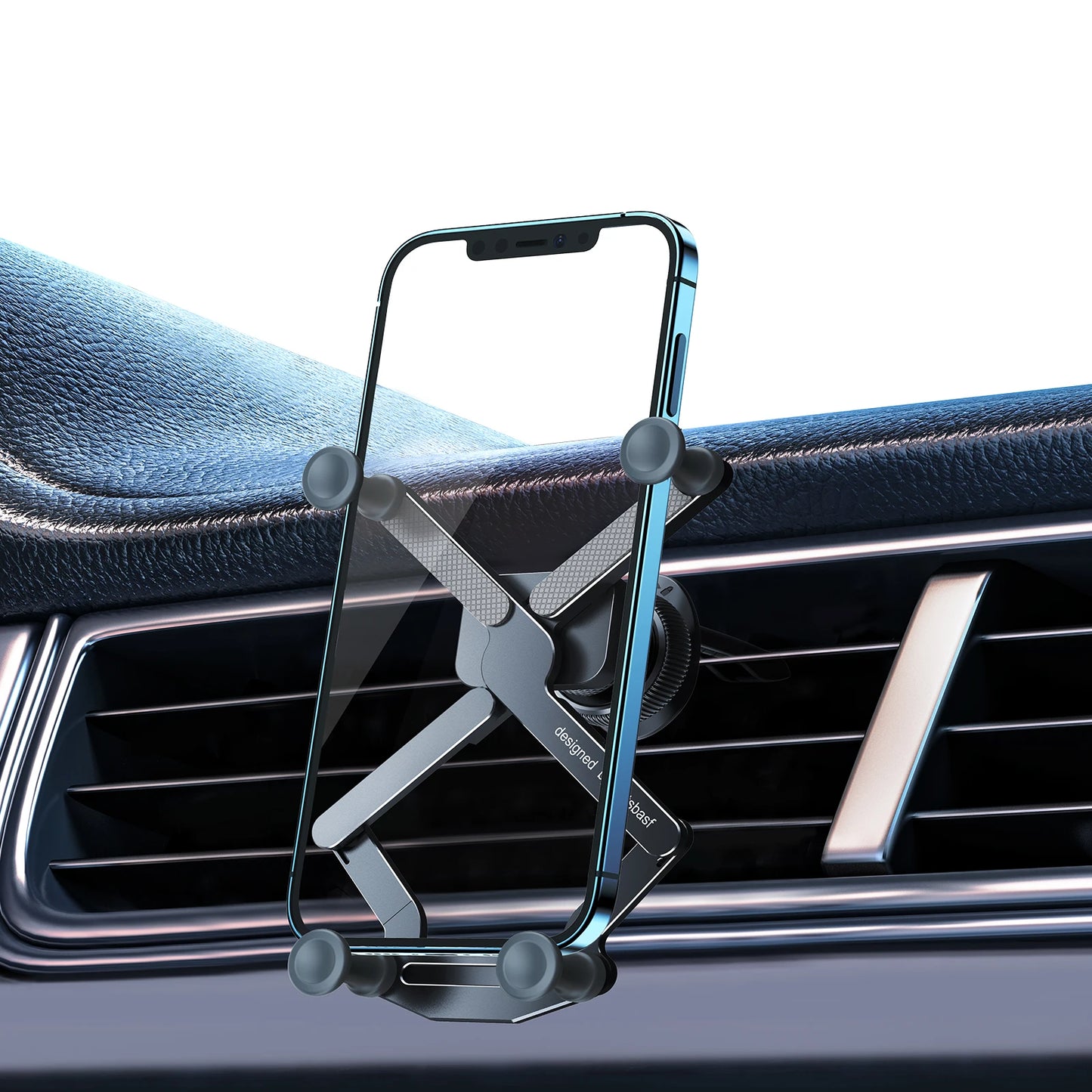 Gravity Car Phone Holder 360 Degree Rotatable Invisible Alloy Car Mount Air Vent Dashboard Gravity Mount GPS Stand Cell Support