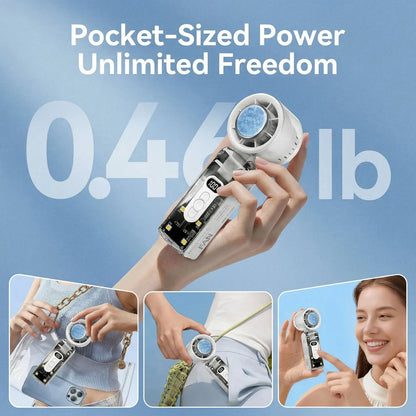 Handheld mini fan, cold air powerful wind speed, convenient USB charging, suitable for travel, outdoor activities, and summer