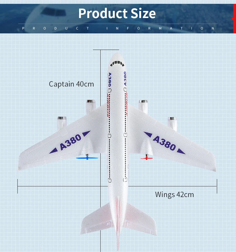 Hot Gyro Airplane Airbus A380 RC Airplane Foam Toys 2.4G Fixed Wing Plane Outdoor Toys Drone  Easy Fly Children Gift