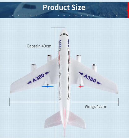 Hot Gyro Airplane Airbus A380 RC Airplane Foam Toys 2.4G Fixed Wing Plane Outdoor Toys Drone  Easy Fly Children Gift