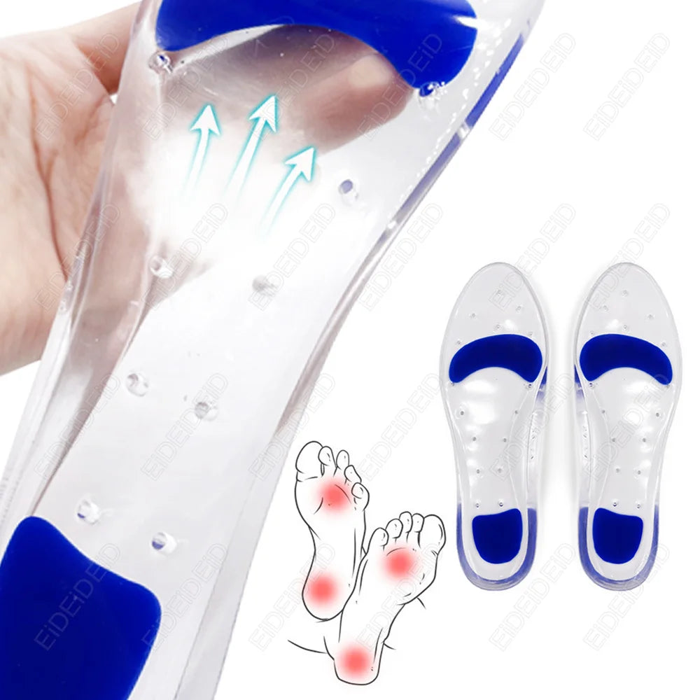 Silicone Gel Medical Insoles for Shoes Men Women Flat Foot Arch Support Orthopedic Insoles for Plantar Fasciitis Relief Shoe Pad