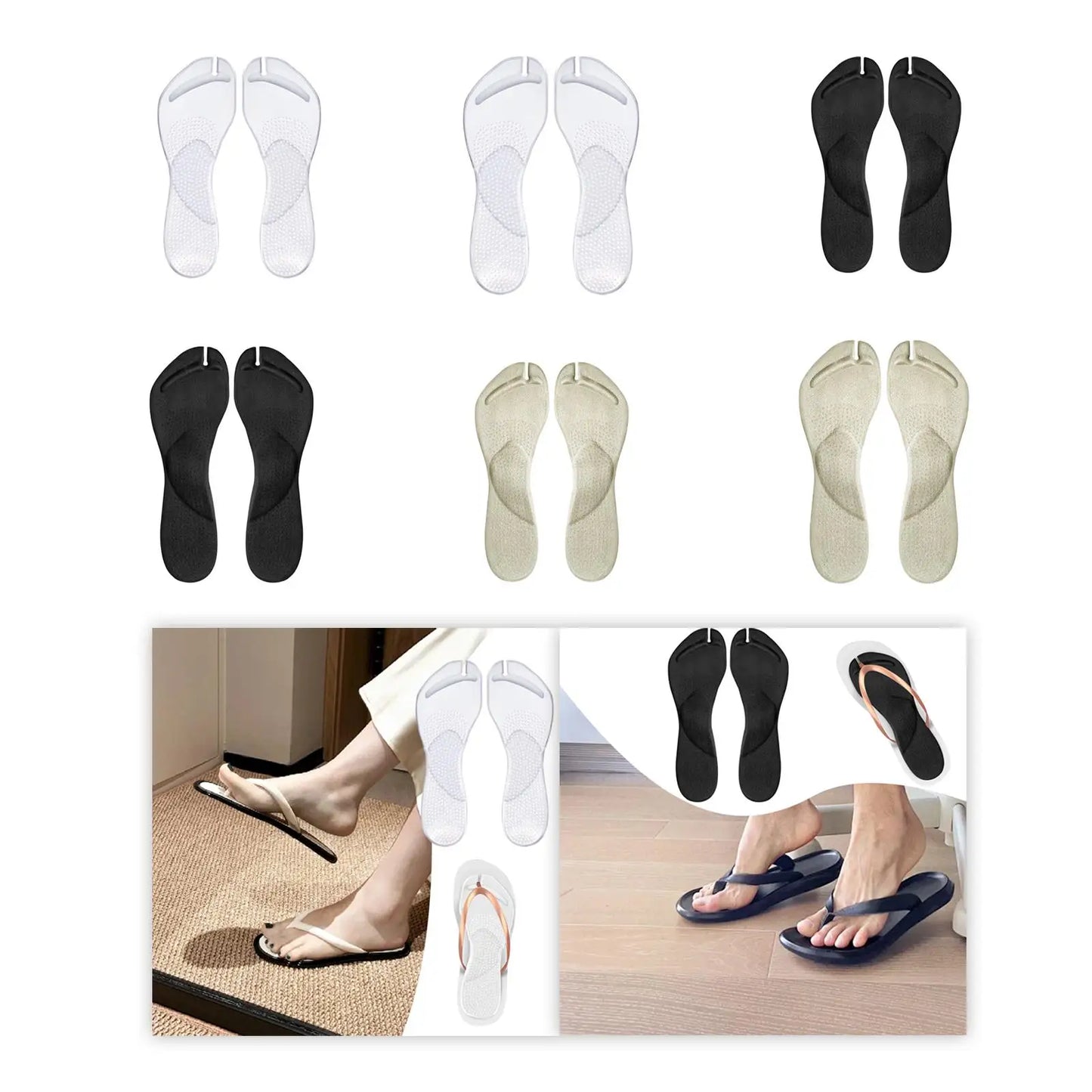 Silicone Sandals Cushions Nonslip Arch Support Soft Pads for Comfortable Shoes Inserts Shopping Walking
