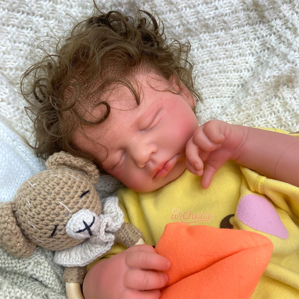 50cm Realistic Silicone Reborn Baby Girl Loulou Rooted Hair Art Doll Hand-Painted Veins Details for Collector Christmas Gift
