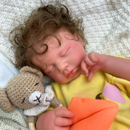 50cm Realistic Silicone Reborn Baby Girl Loulou Rooted Hair Art Doll Hand-Painted Veins Details for Collector Christmas Gift