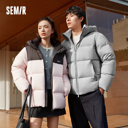 Semir Down Jacket Men Three-Resistant Outerwear Couple Winter Outfit 2025 New Hooded Top Anti-Static Men's Clothing