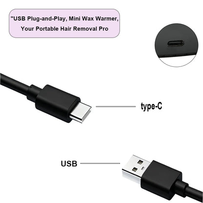USB Mini Wax Heating Machine Wax Heater Kit  Melting Warmer Pot for Lips Eyebrow Nose Ear  Hair Remova For Men and Women