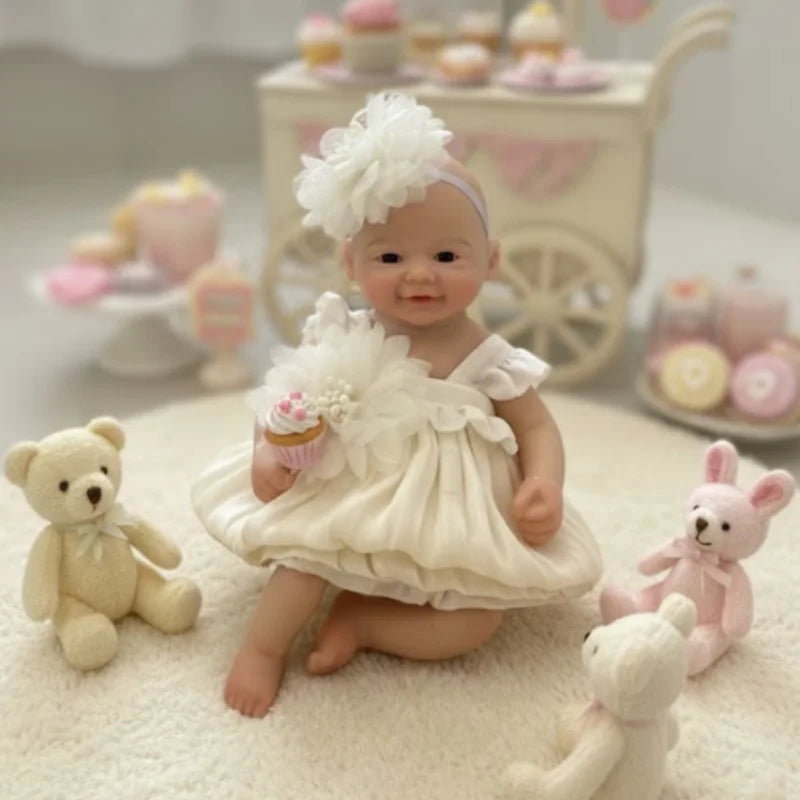 6Inch/15CM Full Body Silicone Bebe Mini Reborn Girl Doll Waterproof bebe reborn de silicona Handmade Lifelike Newborn Dolls