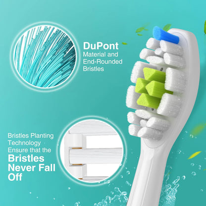 4-20pcs Replacement Toothbrush Heads Compatible with Philips Soft Replacement Electric Brush Head 4100 6500 6100 7500 5