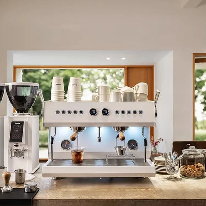 Coffee Machine,CRM3211A Italian,Coffee Maker,Double Head 3‑in‑1,Espresso Machine,Commercial Household Semi-Automatic