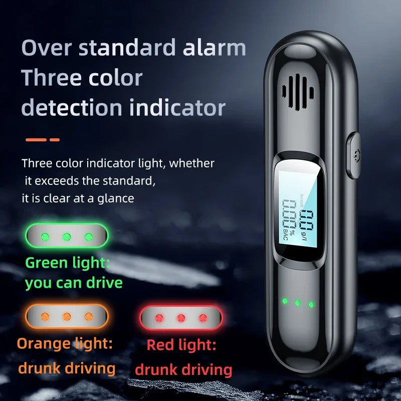 Alcohol Tester Portable Non-contact Breathalyzer Rechargeable With LED Screen Digital Display Automatic Breath Alcohol Test