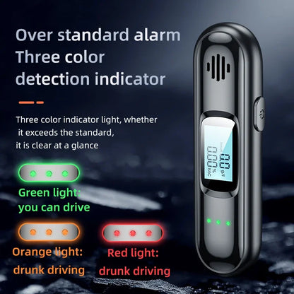 Alcohol Tester Portable Non-contact Breathalyzer Rechargeable With LED Screen Digital Display Automatic Breath Alcohol Test