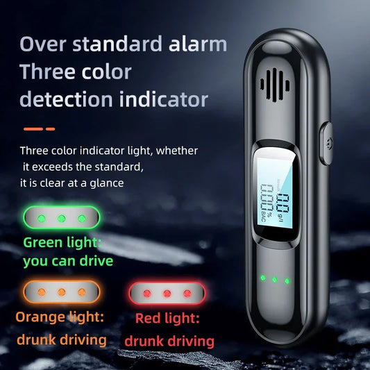 Alcohol Tester Portable Non-contact Breathalyzer Rechargeable With LED Screen Digital Display Automatic Breath Alcohol Test