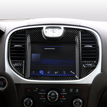 For Chrysler 300 (2011-2014) Car Center Console Gear Shift Panel Steering Wheel Cover Carbon Fiber Interior Sticker Accessories