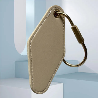 Customized Logo Vintage Diamond Leather Car Key Chain Laser Engrave Name Number Keychain Personalized Keyring Ring Men’s Women’s