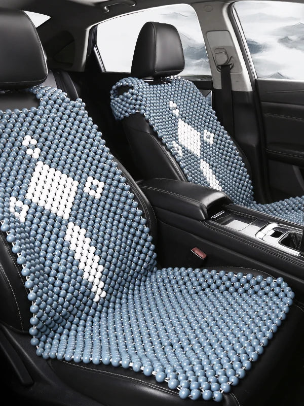 New Summer Handcrafted Beaded Wooden  Cushion Integrated Single Piece Car  Pad for Driver Universal Vehicle Mat