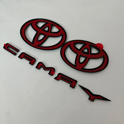 Suitable for 2024 2025 9th Generation Toyota Camry Hood Badge Trunk Badge OVERLAY Modification Gloss Black Matte Black