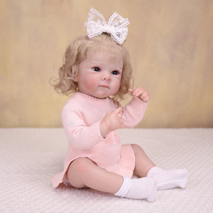 18 Inch Reborn Baby Doll Full Vinyl Body Realistic 3D Skin Visible Veins Newborn Girl Toy Collectible Birthday Gift