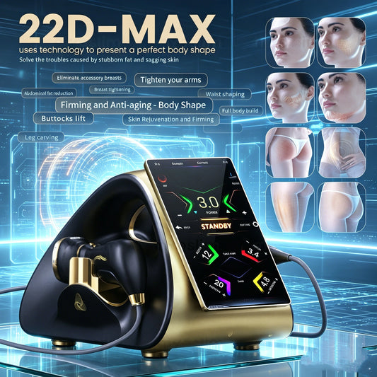 22D MAX Beauty HIFU equipment machine latest model enhances facial tightening, slimming and fat reduction.