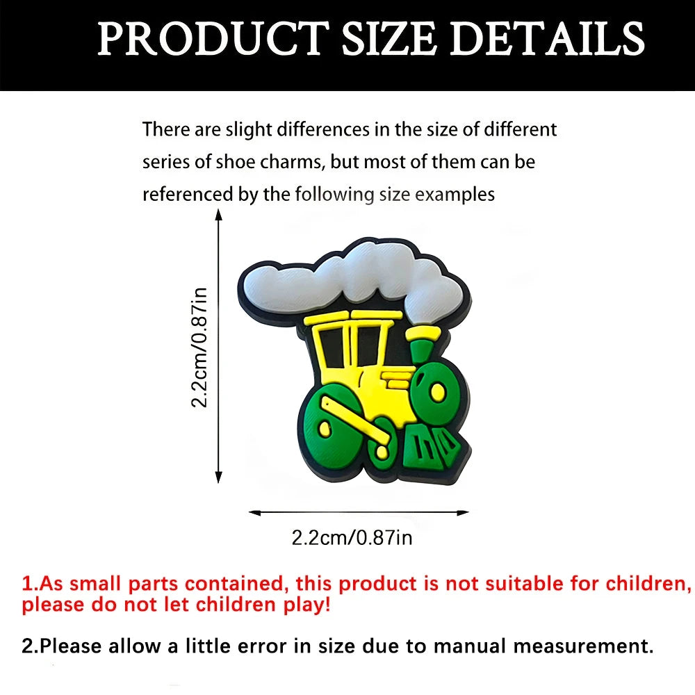 Cute little train Good Quality Shoes Charms 5-100PCS PVC DIY Shoe bag Accessories For enthusiasts Wristband Kids Party Gifts