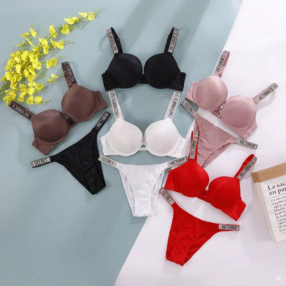 Women's Lingerie Set Sexy Breathable Soft Versatile Shapewear V Sexy Lingerie Bra and Panty Set Push Up Classic