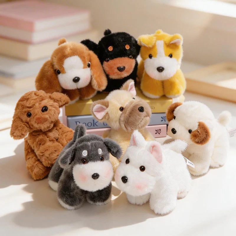 Dog Series Plush Toy Doberman Pinscher Schnauzer Bulldog Labrador Stuffed Doll Desktop Decorative Toys Adorably Birthday Gifts