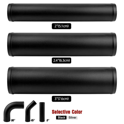 0/45/90 Degrees Type Aluminum Tube Universal 51 63 76mm 2 2.5 3inch Cold Air Intake Pipe Racing Car Turbo High Flow Silver Balck