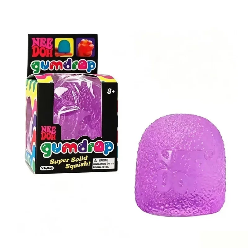 Needoh Dream Drop Gumdrop Super Solid Anti-Stress Squeeze Glitter Raised Texture Bumpy Relief Pressure Relax ADHD Sensory Toy